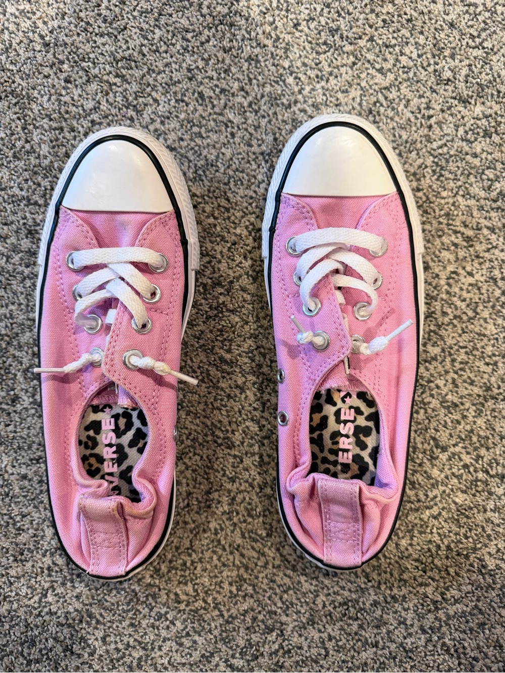 Converse Women’s Pink Canvas Low-Top Sneakers with White Accents